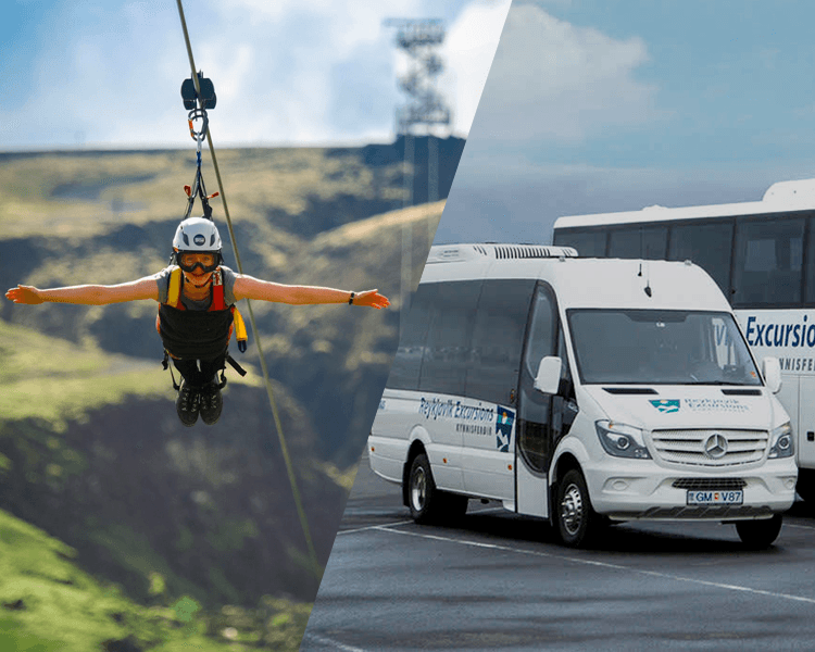 Mega Zipline - Conventional Ride with transfer from Reykjavik
