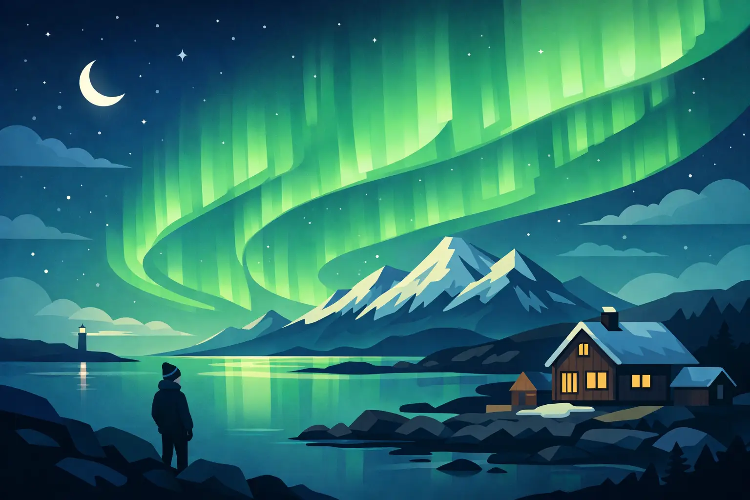 Norðurljósaspá Ísland í kvöld