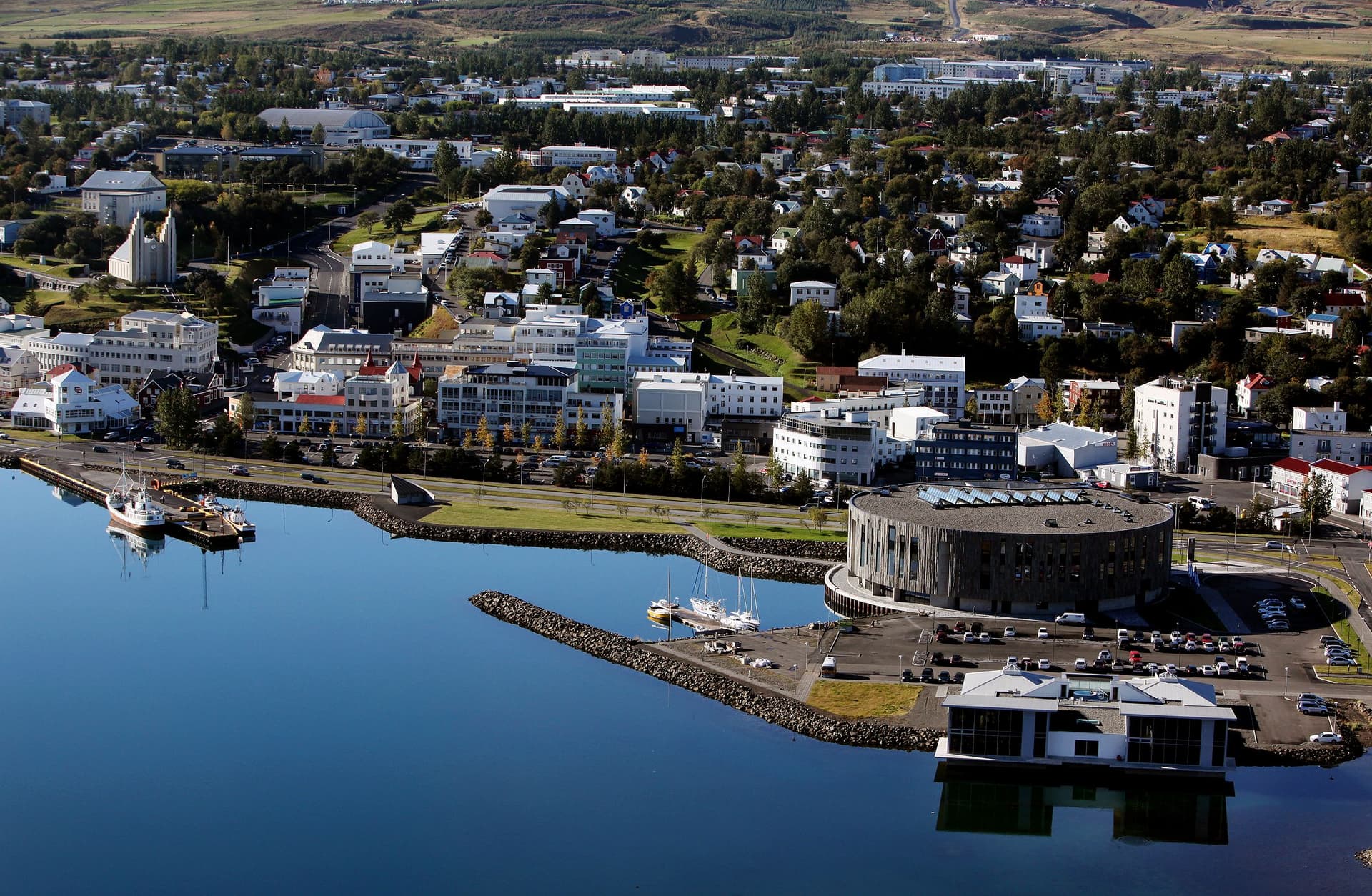 Scenic landscape around akureyri