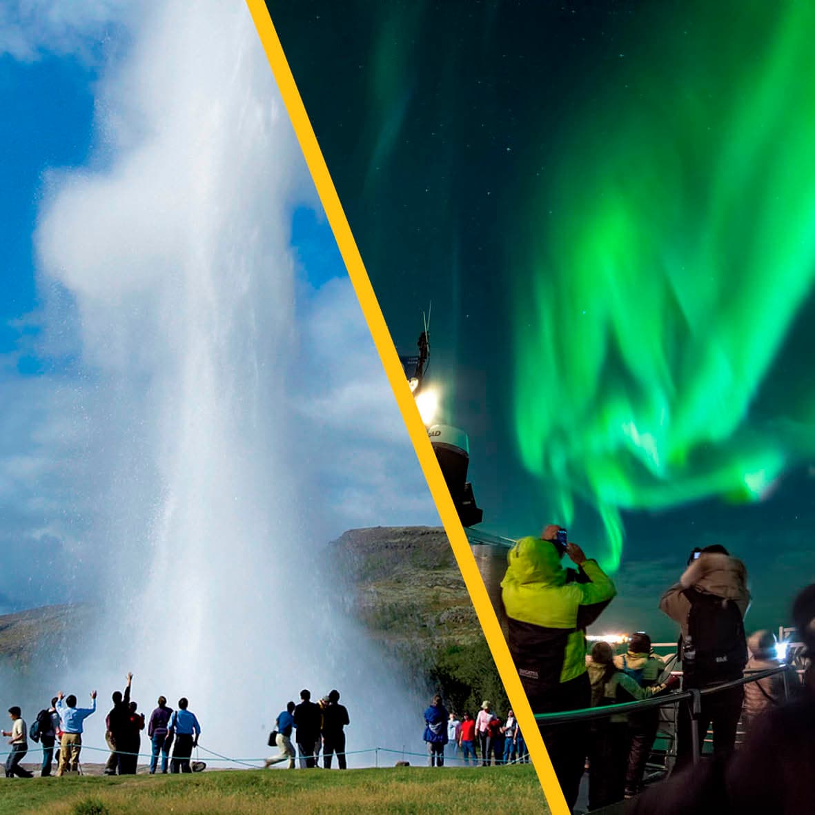 Golden Circle & Northern Lights by boat